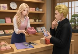 Kann ich Ihnen behilflich sein?のイラスト