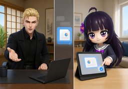 Ich sende ~ zu.のイラスト