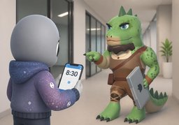 Der Termin ist für ~ Uhr angesetzt.のイラスト