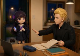 Bei ~ können wir nachgeben, bei ~ nicht.のイラスト