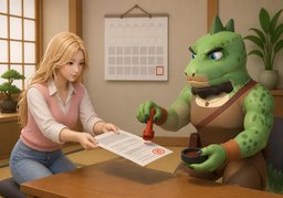 Bitte genehmigen Sie bis zum ~.のイラスト