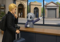 Sind die Ziele am ~ geöffnet?のイラスト