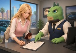 Wo unterschreibe ich?のイラスト
