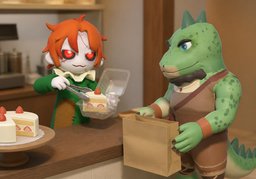 Könnten Sie ~ zum Mitnehmen einpacken?のイラスト