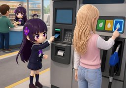 Wie tanke ich ~?のイラスト