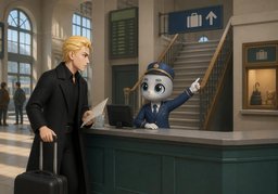 Wo ist die Gepäckaufbewahrung?のイラスト