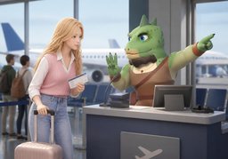 Wann beginnt das Boarding für Flug ~?のイラスト