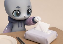 餐巾纸のイラスト