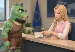 Ist ~ für einmalige oder mehrfache Einreise?のイラスト