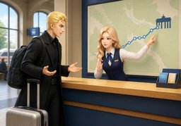 Wie lange dauert die Fahrt nach ~?のイラスト