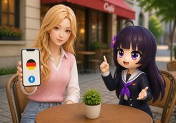 Wie sage ich ~ auf Deutsch?のイラスト