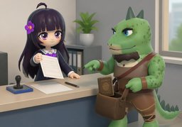 Bitte stellen Sie ~ neu aus.のイラスト
