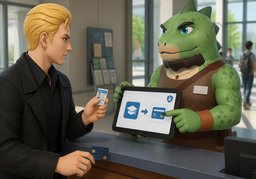 Kann ich ~ online aufladen?のイラスト