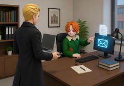 Darf ich ~ in ~ verfassen?のイラスト