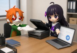 Könnten Sie ~ scannen und per E-Mail senden?のイラスト