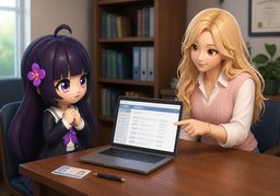 Ist meine Note für ~ eingetragen?のイラスト