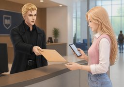 Soll ich Ihnen ~ per Post zuschicken?のイラスト