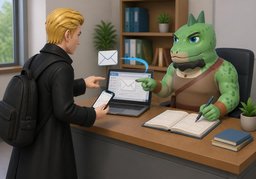 Kann man ~ buchen?のイラスト