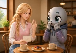 깜짝 놀랐어요.のイラスト