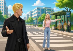 버스 정류장~ 어디에요?のイラスト