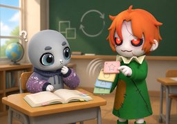 ~ 외우는 방법이 뭐예요?のイラスト