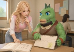 ~ 공부하세요?のイラスト