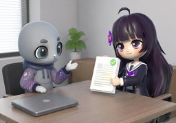 검토했습니다.のイラスト
