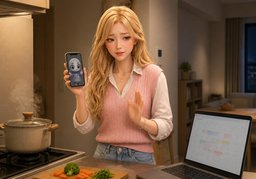 전화를 끊겠습니다.のイラスト