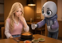 너무 매워요.のイラスト