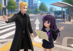왼쪽으로 가요?のイラスト