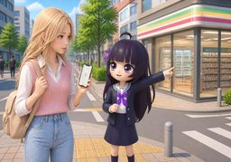 근처에 ~ 있어요?のイラスト