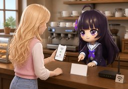 와이파이 비밀번호가 뭐예요?のイラスト