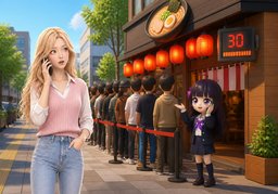 대기 시간이 ~였어요.のイラスト