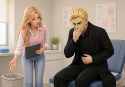 메스꺼워요?のイラスト