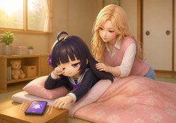천천히 일어나세요.のイラスト