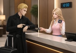 레이트 체크아웃 ~까지 가능해요?のイラスト