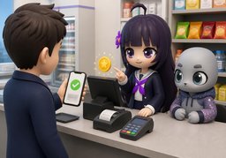 결제 후에 ~ 적립되나요?のイラスト