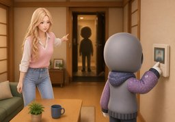 ~ 누구인지 확인해 주세요.のイラスト