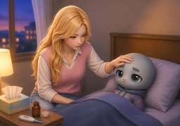 점점 심해졌어요.のイラスト