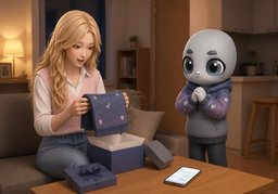 선물 감사합니다.のイラスト