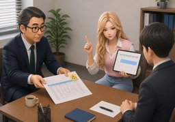미결 사항은 ~입니다.のイラスト