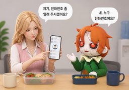 전화번호 ~ 알려 주시겠어요?のイラスト