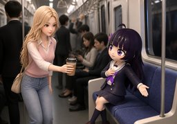 ~ 양보해 주시면 ~ 드릴게요.のイラスト