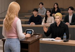 시간은 각자 ~분으로 제한할게요.のイラスト
