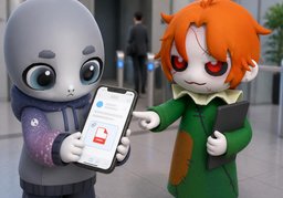 배포 자료는 ~에 있어요.のイラスト