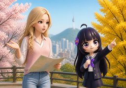방문하기 ~ 좋은 시기가 언제예요?のイラスト