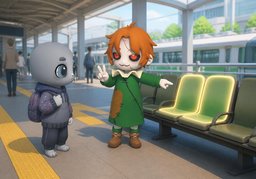 빈 좌석~ 있나요?のイラスト