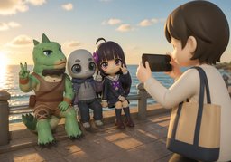 ~ 사진 좀 찍어 주세요.のイラスト