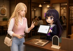 ~에 ~명 예약하고 싶어요.のイラスト