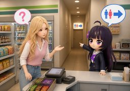 ~ 위치가 어디에요?のイラスト